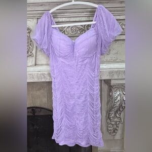 Allison & Kelly Light Purple & White Polka Dot Semi-Formal Dress Size XL
